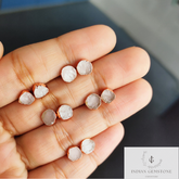 Raw Rose Quartz Earrings, Rose Gold Plated Earrings, Birthstone Earrings, Rose Quartz Stud Earrings, Raw Crystal Stud, Raw Gemstone Studs